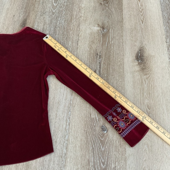 Knitworks - Long Sleeve Pullover Velvet Top - Maroon - Girls Size Medium - Picture 10 of 13
